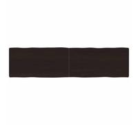 vidaXL Table Top Dark Grey 160x40x6 cm Treated Solid Wood Oak Live Edge