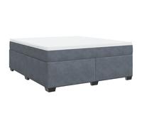 (dark grey, 180 x 200 cm) vidaXL Box Spring Bed with Mattress Bed Frame Bedroom Bedstead Bed Base Velvet