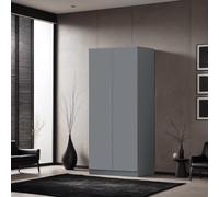 Dark Grey 2 Door Double Wardrobe Push Open Scratch Resistant FWStyle Grey One Size