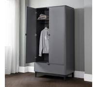 Chloe 2 Door 1 Drawer Wardrobe - Storm Grey