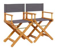 (dark grey, 2 pcs) vidaXL Folding Garden Chairs Outdoor Dining Chair 6 Piece Dark Grey Fabric