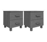 (dark grey, 2) vidaXL 1/2x Bedside Cabinet Solid Wood Pine Wooden Bed Table Multi Colours