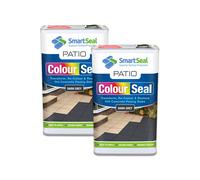 (Dark Grey, 2 x 5 Litres) Smartseal Patio ColourSeal - Colour & Restore Old Concrete Paving Slabs, Durable Paint & Sealer - Easy to Apply, Protective Concrete Sealer