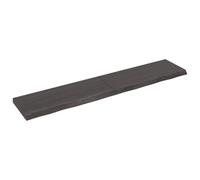 Vidaxl Table Top Dark Brown 200X40X(2-6) Cm Treated Solid Wood Oak, Brown
