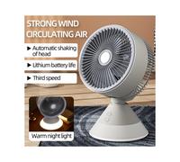 (Dark Grey, 21.1 D x 22.7 W x 32.7 H(cm)) Circulator Table Fan in Grey - Whisper-Quiet 28dB Design, 90 90 All-Around Oscillation, 15 Metres of Powerful Airflow