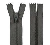 Dark Grey 22 Inch 55.9 cm Nylon Dressmaking Zip, Closed End, Size No #3, Auto Lock Pull, Standard Sewing & Craft Zipper - Perfect for Clothes, Bags, Cushions, Pockets & More - Giddy Square