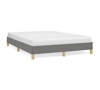 vidaXL Bed Frame without Mattress Dark Grey 135x190 cm Double Double Fabric