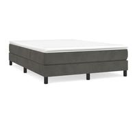 Vidaxl Box Spring Bed Frame Dark Grey 135X190 Cm 4Ft6 Double Velvet, Grey