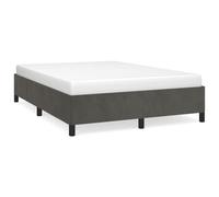 (dark grey, 35 cm/ 4ft6 double) vidaXL Bed Frame Mattress Foundation Bedroom Upholstered Bed Bedstead Velvet