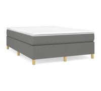 (dark grey, 35 cm/ 4ft6 double) vidaXL Box Spring Bed Frame Mattress Foundation Upholstered Bed Base Fabric