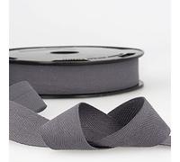Dark Grey 3m 100% Cotton Tape - Soft, Flexible Binding for Bunting, Aprons & Crafts - 30mm Wide - Packaged Cut Length, no Joins