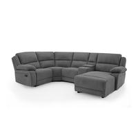 More4Homes Dublin 4 Seater Fabric Corner Recliner Sofa Dark Grey