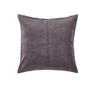 HOMESCAPES Dark Grey Velvet Cushion Cover Super Soft Cotton Velvet Luxury Square Scatter Cushion Charcoal Accent Throw Pillow for Sofa and Bed Decoration with Hidden Zipper, 40 x 40cm