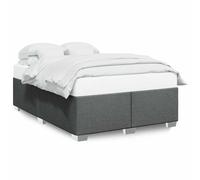 vidaXL Bed Frame without Mattress Dark Grey Double Fabric
