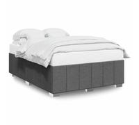 vidaXL Bed Frame Without Mattress Dark Grey Double Fabric, Grey