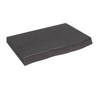 vidaXL Table Top Dark Brown 60x40x(2-6) cm Treated Solid Wood Oak