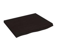 Vidaxl Wall Shelf Dark Grey 60X50X4 Cm Treated Solid Wood Oak, Brown