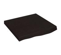vidaXL 60cm Dark Brown Treated Solid Oak Wood Floating Wall Shelf