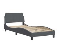 (dark grey, 90 x 190 cm) vidaXL Bed Frame with Headboard Bedroom Bed Base Mattress Foundation Velvet
