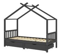 (dark grey, 90 x 200 cm) vidaXL Solid Wood Pine Kids Bed Frame 1/2 Drawers Multi Colours Multi Sizes