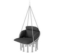 Dark Grey Anging Hammock Chair, Cotton Rope Boho Swing Chair