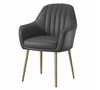 Dark Grey Artificial Leather Makeup Dressing Table with Carbon Steel Legs - Stylish Bedroom Balcony or Marriage Room Sofa for Modern Kitchen Dining Decor