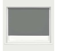 Dark Grey Blackout Roller Blind Metal Fittings Trimmable UV Protection Thermal Properties Premium Fabric Home Office Bedroom Kids Room Child Safe Easy Fit Grey 120cm Width x 160cm Drop