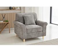 Dark Grey Chenille Fabric 1 Seater Sofa Freddie