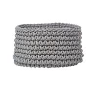 (Dark Grey) Cotton Knitted Round Storage Basket, 37 x 21 cm