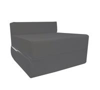 (Dark Grey) Cotton Twill Single Chairbed Z Bed Guest FoldOut Futon Sofa Bed