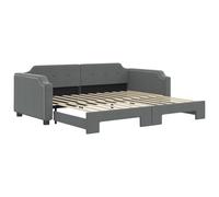(dark grey, Couch Sofa with Trundle) vidaXL Daybed Sofa Bed Guest Bed with Mattress Light Grey 90x190 cm Fabric