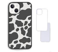 Dark Grey Cow Print Cows Aesthetic Y2K Girl Harajuku Pattern Custom Compatible With iPhone 6 6s 7 8 SE 2020 X XR XS 11 12 13 14 15 16 16E Pro Max Plus Mini Bumper Case Custom Personalised Name
