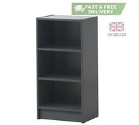 Dark Grey Cube Bookcase Small 3 Tier Display Shelving Storage Unit Furniture