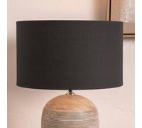 Dark Grey Cylinder Lampshade for Table Lamps | Charcoal Drum Cotton Lamp Shade for Floor Lamps | Lined Fabric Shades for Living Room (Dark Grey, 30cm)