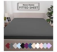 Dark Grey Fitted Sheet Emperor Beds (200×200 cm, Deep 35 cm) - Pack of 1 Soft Microfibre Elasticated Cover - Breathable, Durable & Easy Care Bottom Sheet