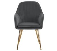 Dark Grey/ Green 2Pcs Modern Velvet Upholstered Dining Chairs with Polished Gold Legs