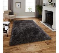 Dark Grey Handmade Modern Plain Shaggy Easy To Clean Rug For Bed Room Living Room And Dining Room-150Cm X 230Cm