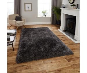 Dark Grey Handmade Modern Plain Shaggy Easy To Clean Rug For Bed Room Living Room And Dining Room-60Cm X 120Cm