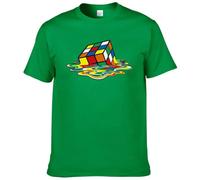 (dark grey, L) Summer Cotton T-Shirt Rubik's Printing T-Shirt Funny Hipster Graphic Tee Shirt Top Unisex Man Short Sleeve Cool Tees #304