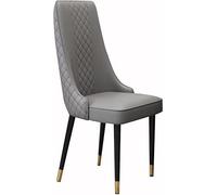 Dark Grey Leather Dining Chairs for Kitchen Living Room & Lounge Sturdy Carbon Steel Legs with Golden Feet Modern & Stylish Furniture Set