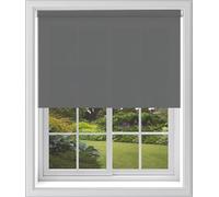 Dark Grey Plain Dim Out Fabric Roller Blind Made To Measure Maximum of 90cm Width All Fitting Included Easy FIt Child Safe