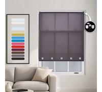 Dark Grey Roller Blind With Chrome Square Eyelets And Meta Fittings Cut To Size By Furnished - (W)240Cm X (L)210Cm