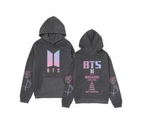 (Dark grey, S) Korean Singer Junior Bts Casual Hooded Sweatshirt