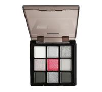 Dark Grey Shimmer Eyeshadow - Matte Goth Makeup | Shimmer Silver Gray Color Eye Shadow Palettes, 9 Colors Shimmer Silver Grey Glitter, Blendable 9 Colors, Long Lasting For Midnight Masquerade