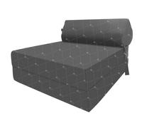 (Dark Grey) Single Portable Fold Out Z Bed Sofa Guest Futon