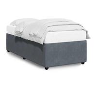 vidaXL Bed Frame Without Mattress Dark Grey Single Velvet, Grey