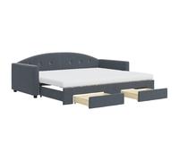 (dark grey, Sofa Bed Trundle and Drawers) vidaXL Daybed Sofa Bed Guest Bed with Mattress Light Grey 90x190 cm Velvet