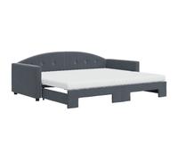 (dark grey, Sofa Bed Trundle and Mattresses) vidaXL Daybed Sofa Bed Guest Bed with Mattress Light Grey 90x190 cm Velvet