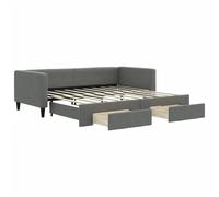 (dark grey, Sofa Trundle and Drawers) vidaXL Daybed Sofa Bed Guest Bed with Mattress Light Grey 90x190 cm Fabric