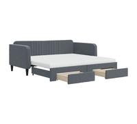 (dark grey, Sofa Trundle and Drawers) vidaXL Daybed Sofa Bed Guest Bed with Mattress Light Grey 90x190 cm Velvet